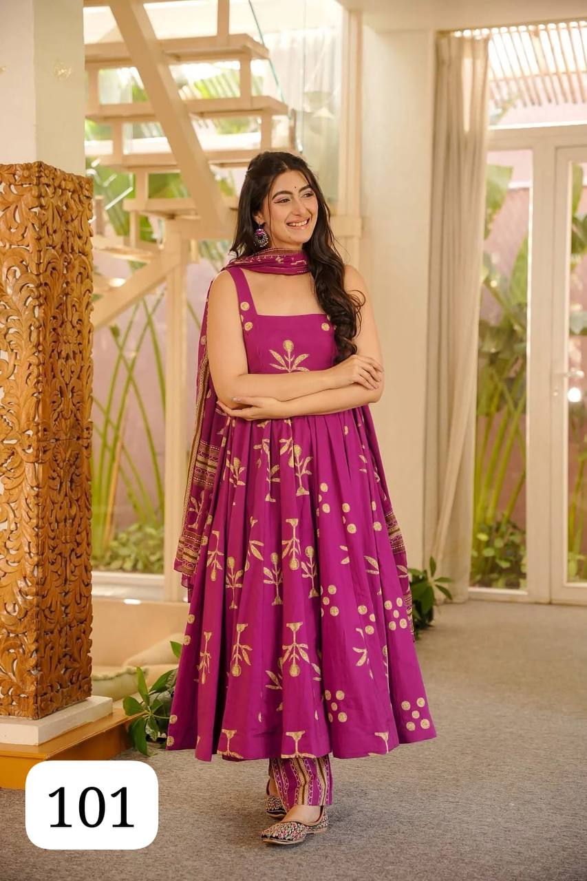 Women’s Muslin Designer Digital Print Anarkali