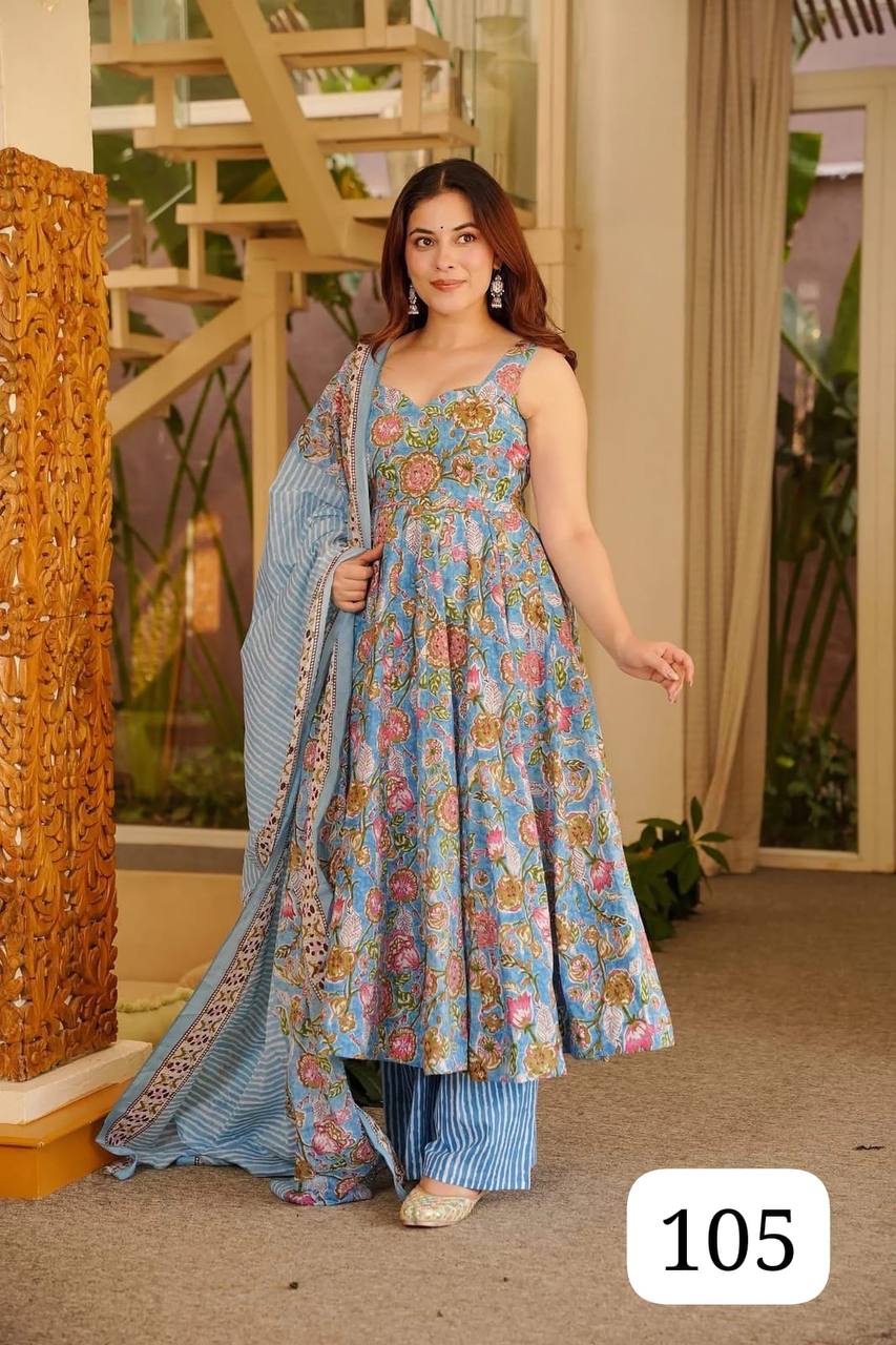 Women’s Muslin Designer Digital Print Anarkali