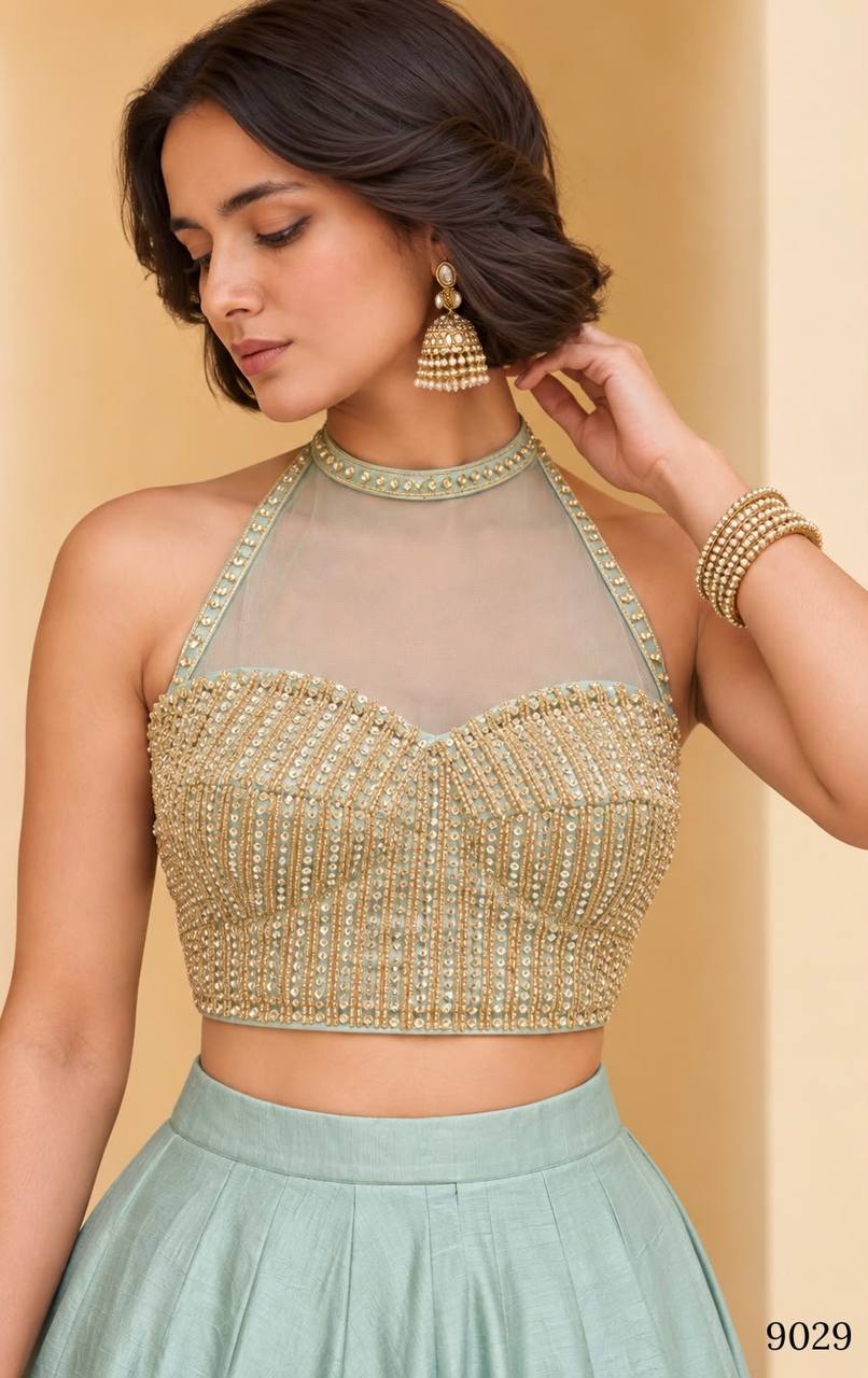 Women's Premium Roman Silk Lehenga Set