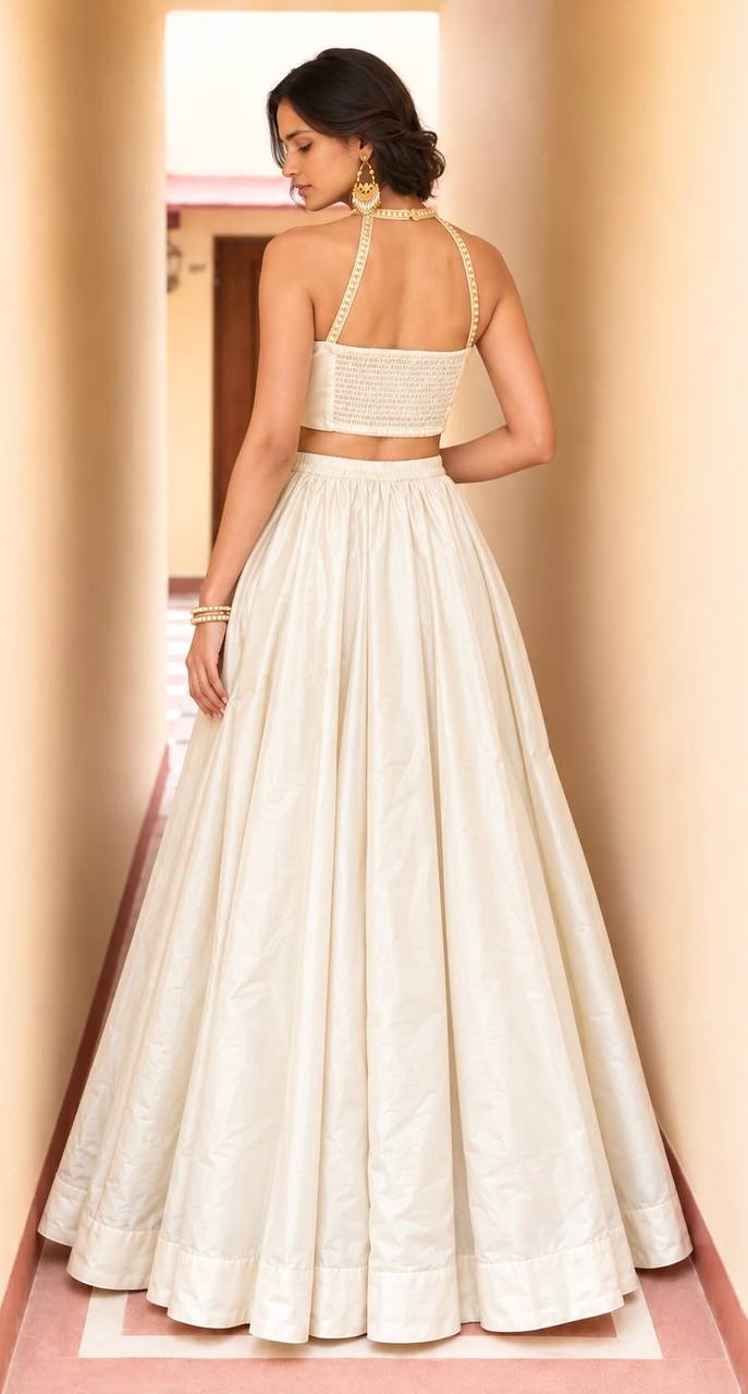Women's Premium Roman Silk Lehenga Set