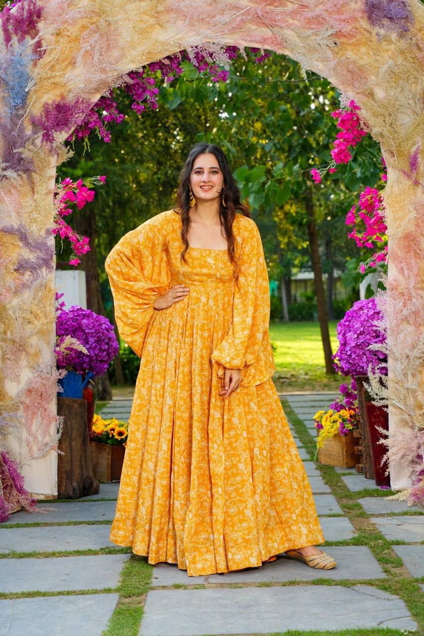 Women’s Heavy Georgette Digital Printed Designer Gown