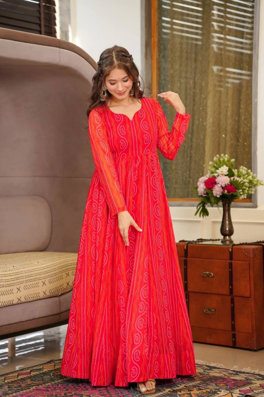 Women’s Heavy Georgette Digital Printed Designer Gown