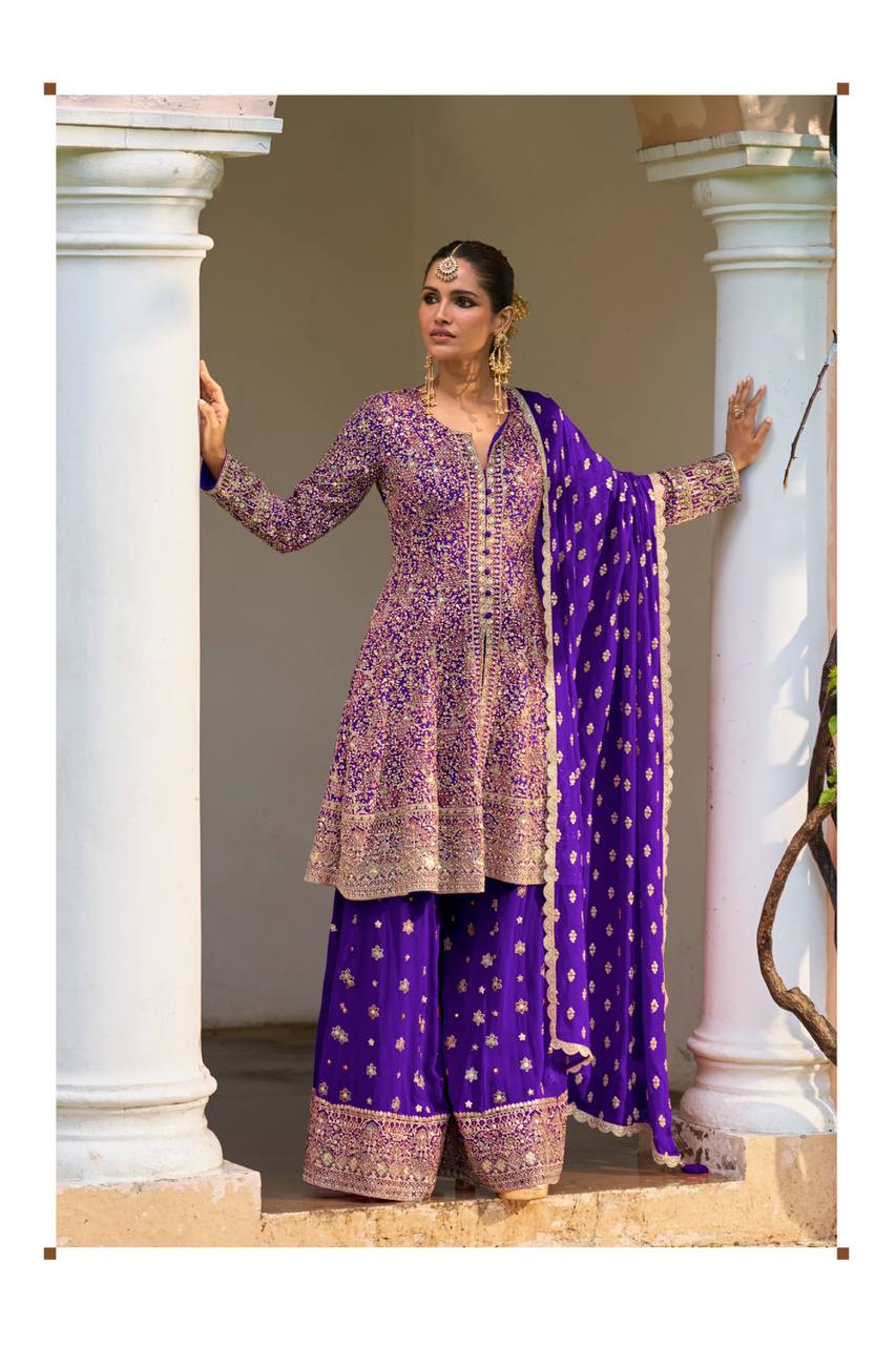 Women’s Real Georgette Luxe Sharara Suit Set
