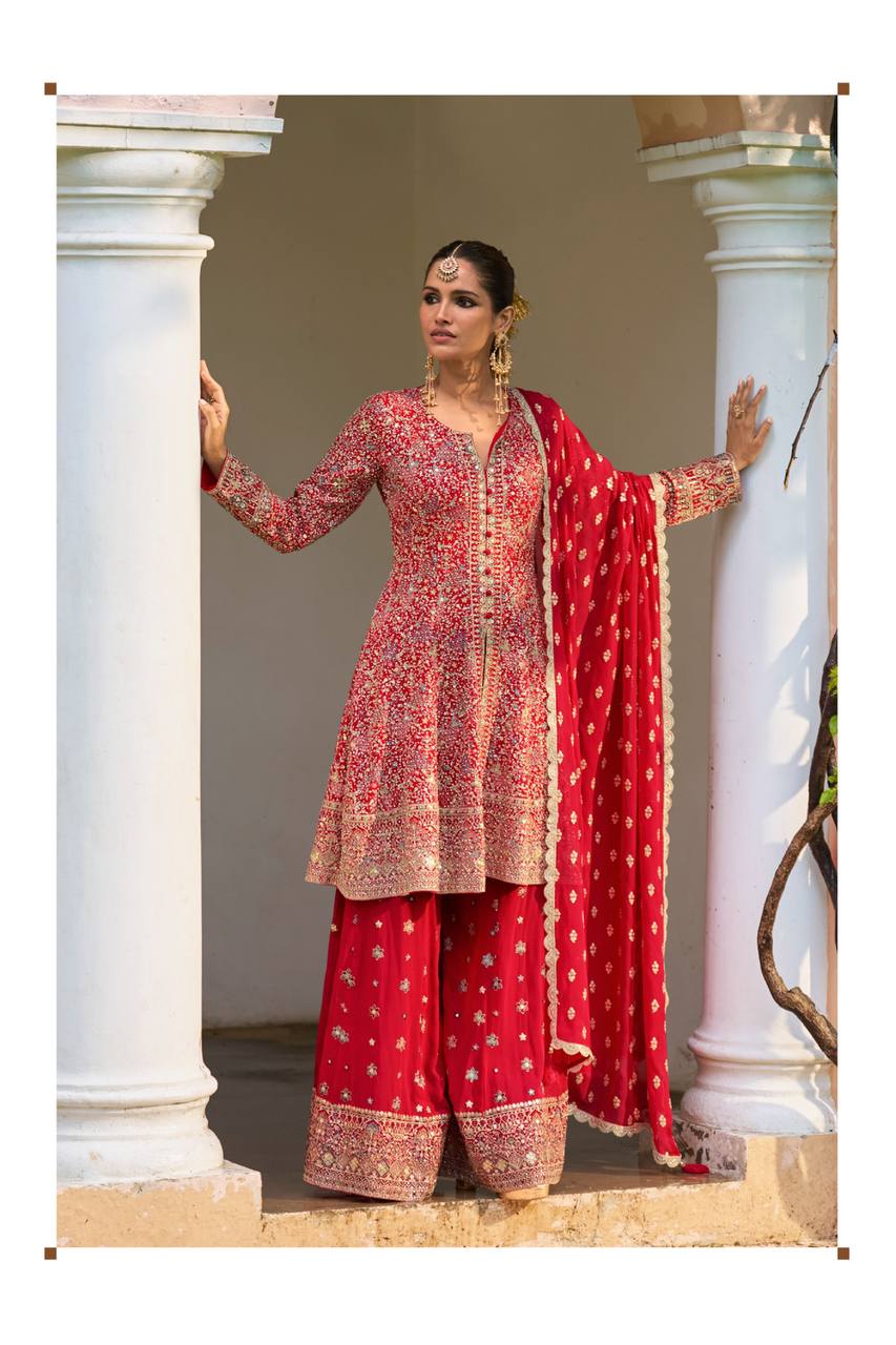 Women’s Real Georgette Luxe Sharara Suit Set