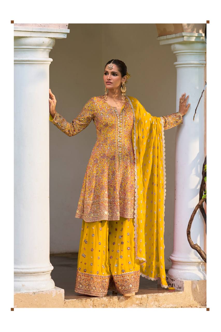 Women’s Real Georgette Luxe Sharara Suit Set