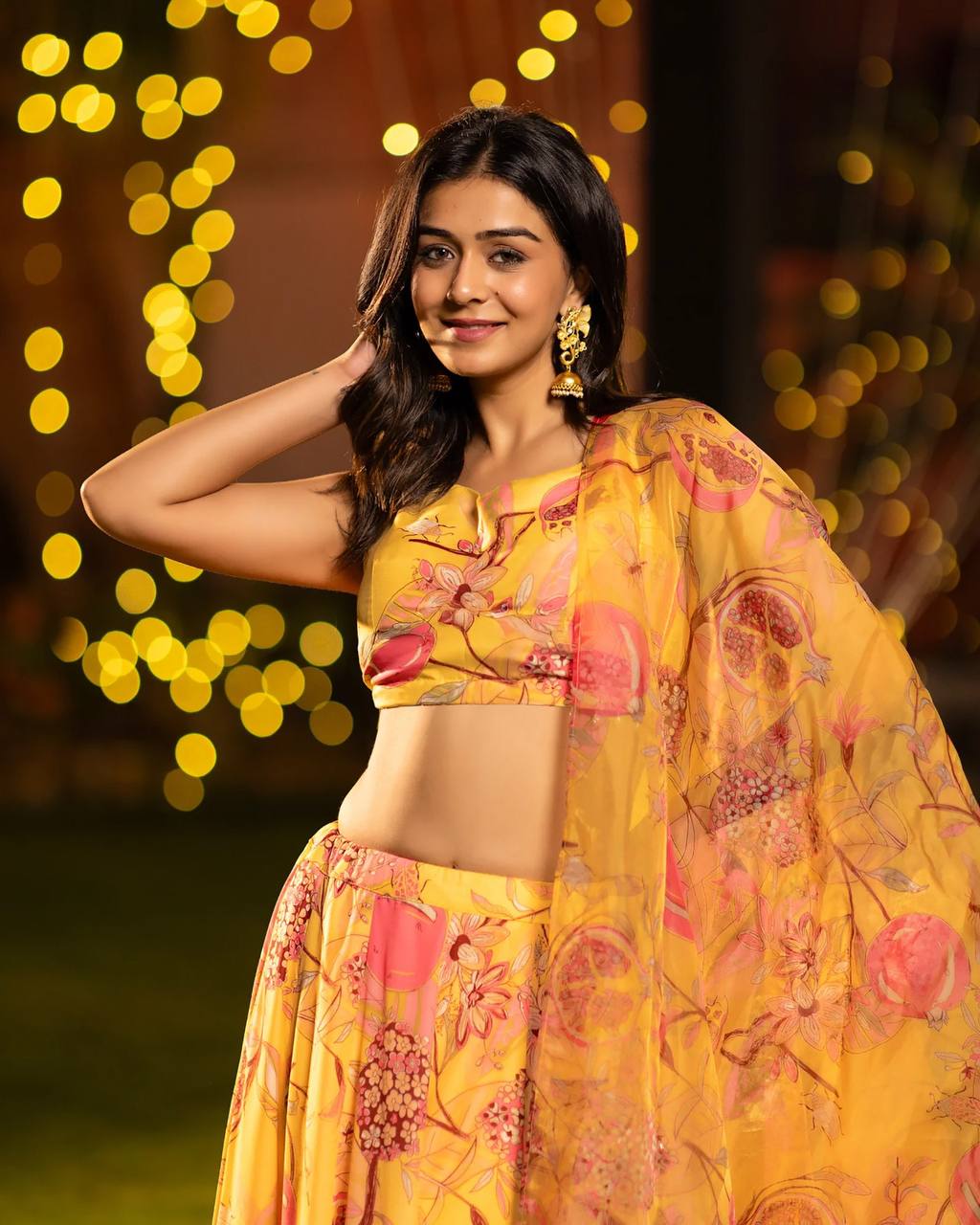 Women’s Heavy Airtex Chinon Digital Print Lehenga Set