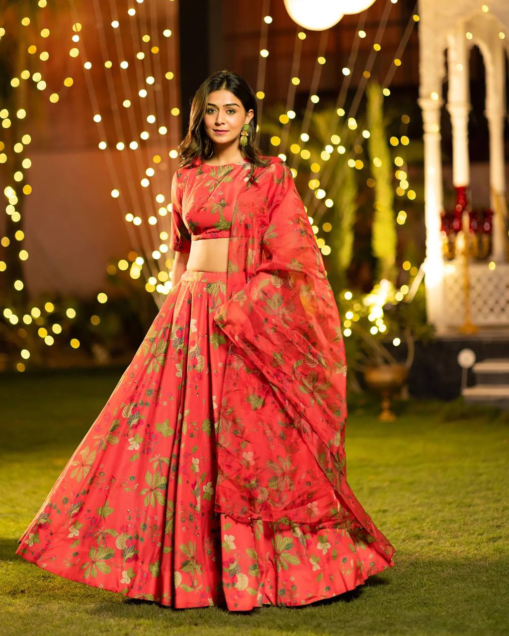 Women’s Heavy Airtex Chinon Digital Print Lehenga Set