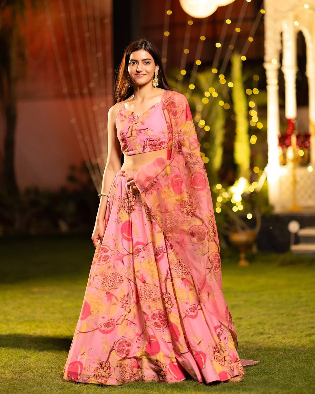Women’s Heavy Airtex Chinon Digital Print Lehenga Set