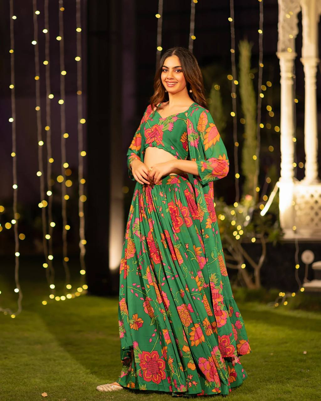 Women’s Heavy Airtex Chinon Digital Print Lehenga Set