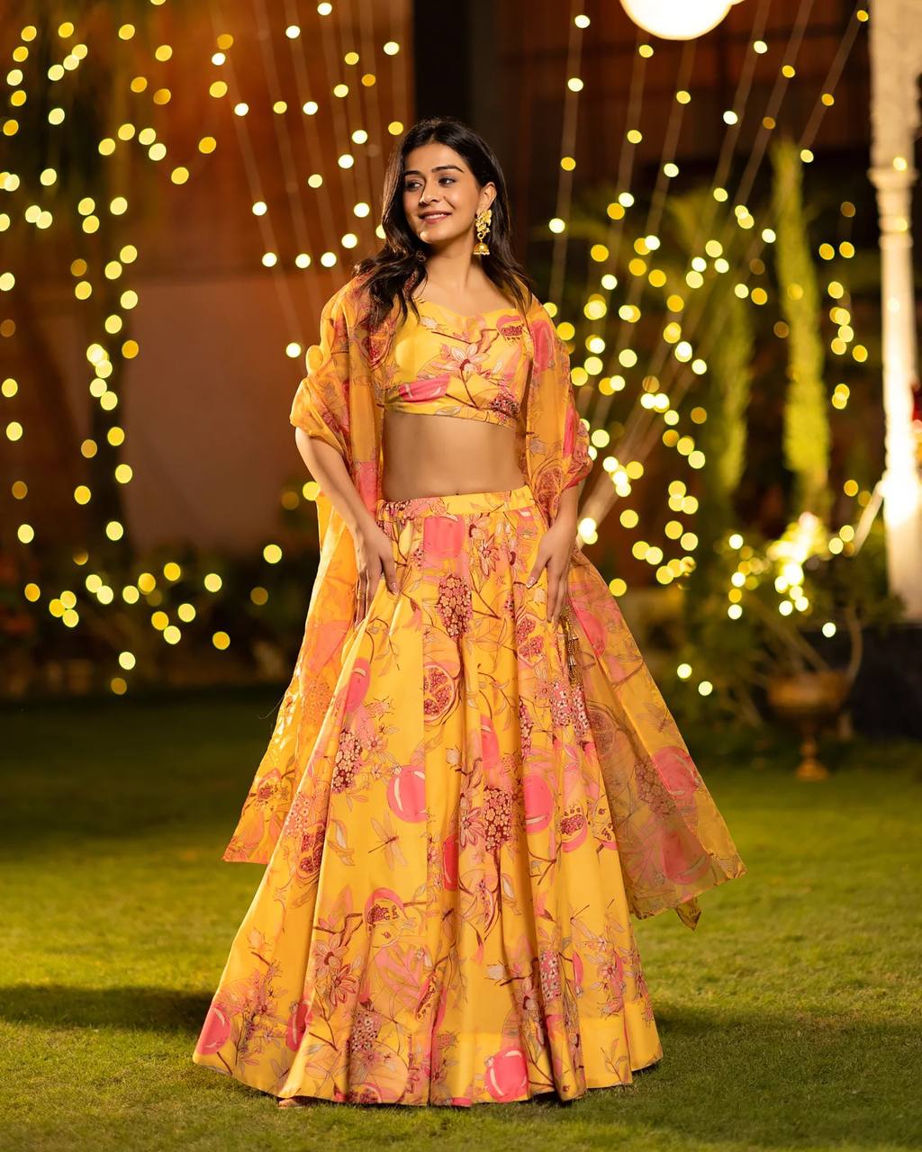 Women’s Heavy Airtex Chinon Digital Print Lehenga Set