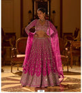 Women’s Premium Real Silk Hand Mirror Embroidered Lehenga Set