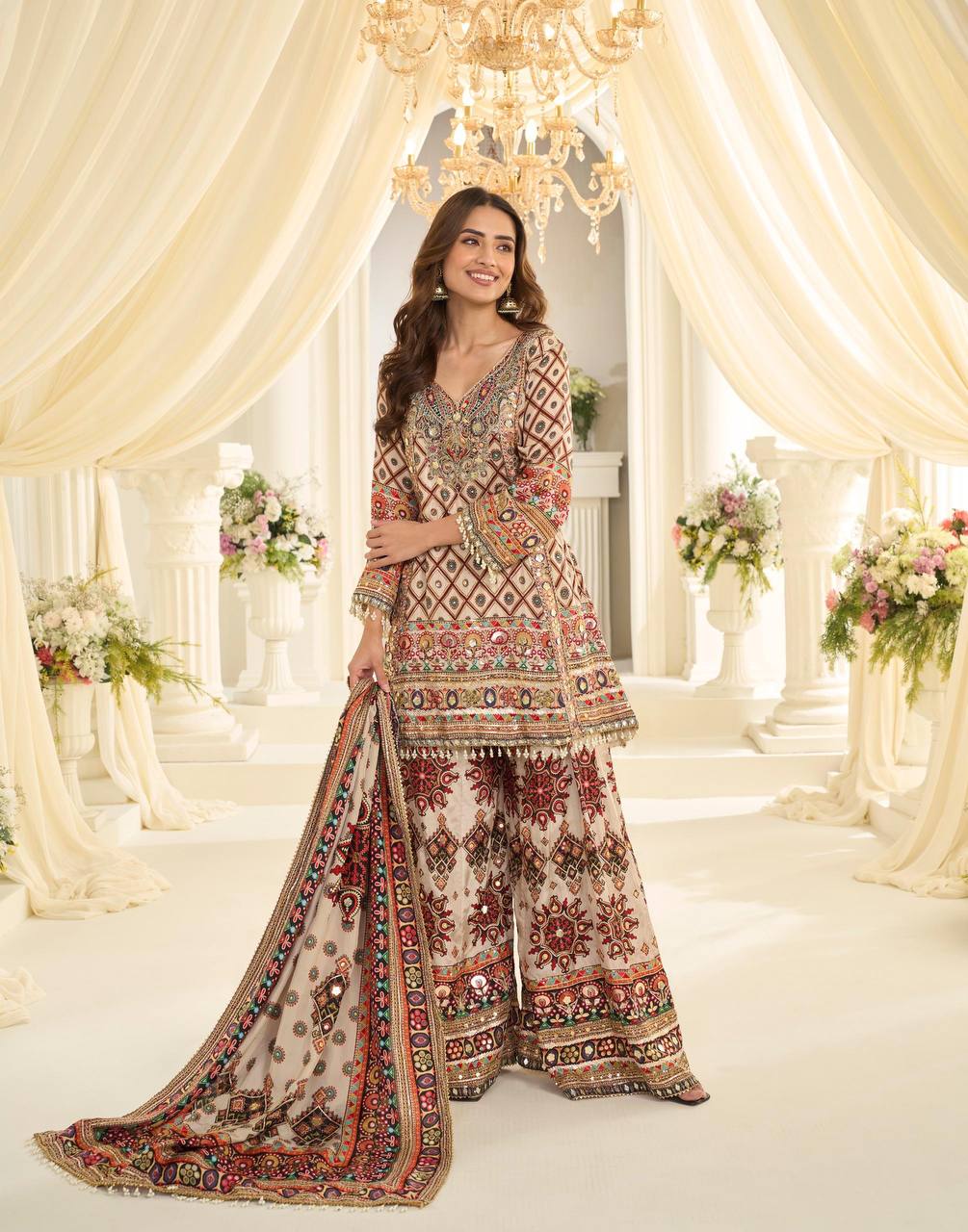 Women’s Premium Natural Crepe Silk Printed Palazzo Set