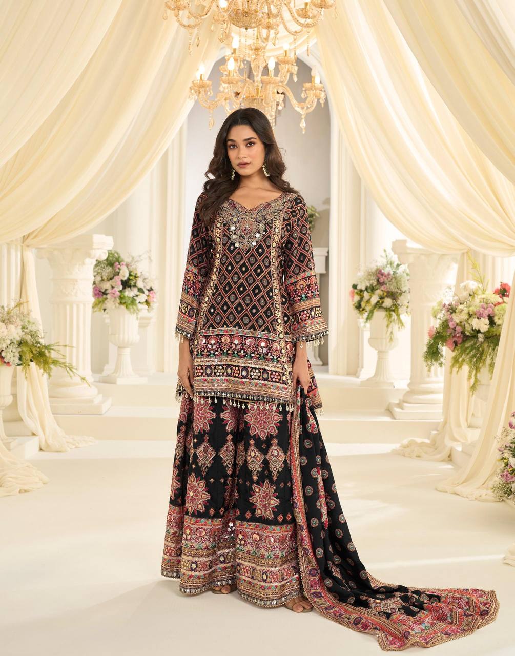 Women’s Premium Natural Crepe Silk Printed Palazzo Set