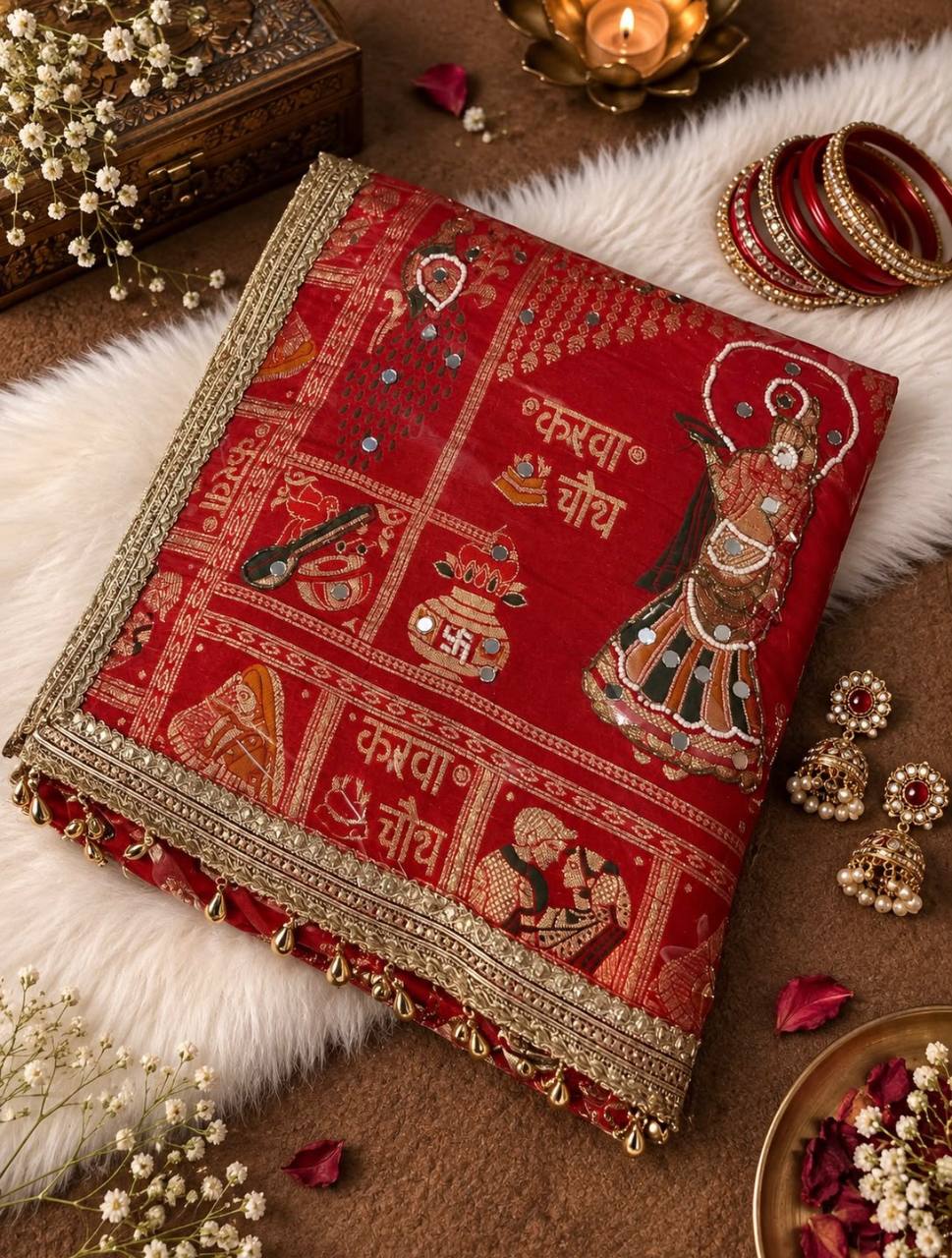 Women’s Premium Viscose Meena Karvachauth Saree
