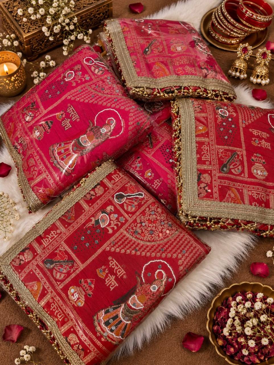 Women’s Premium Viscose Meena Karvachauth Saree