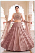 Women’s Dusty Rose Salsa Embroidered Lehenga
