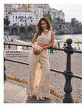 Women’s Premium Chinon Silk Embroidered Blouse & Palazzo Set