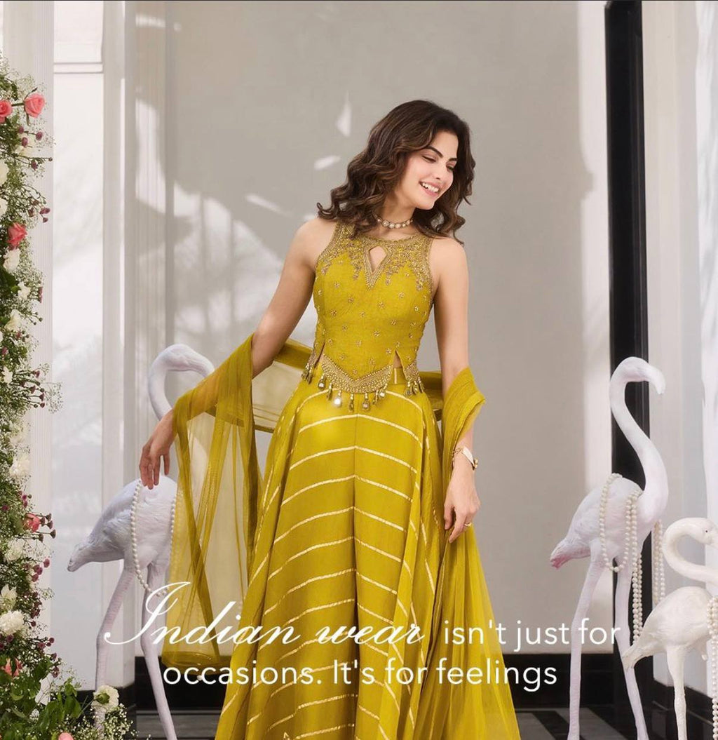 Women’s Aavya Designer Palazzo Ensemble with Embellished Top