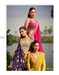 Women’s Embroidered Blouse Palazzo Set with Viscose Jacquard Dupatta