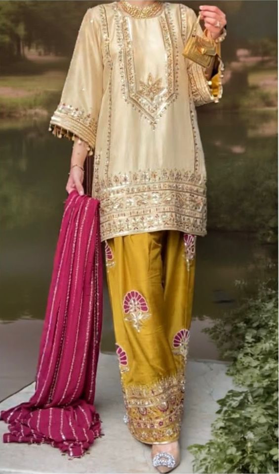 DESIGNER EID SPECIAL HEAVY EMBROIDERY SHARARA SET