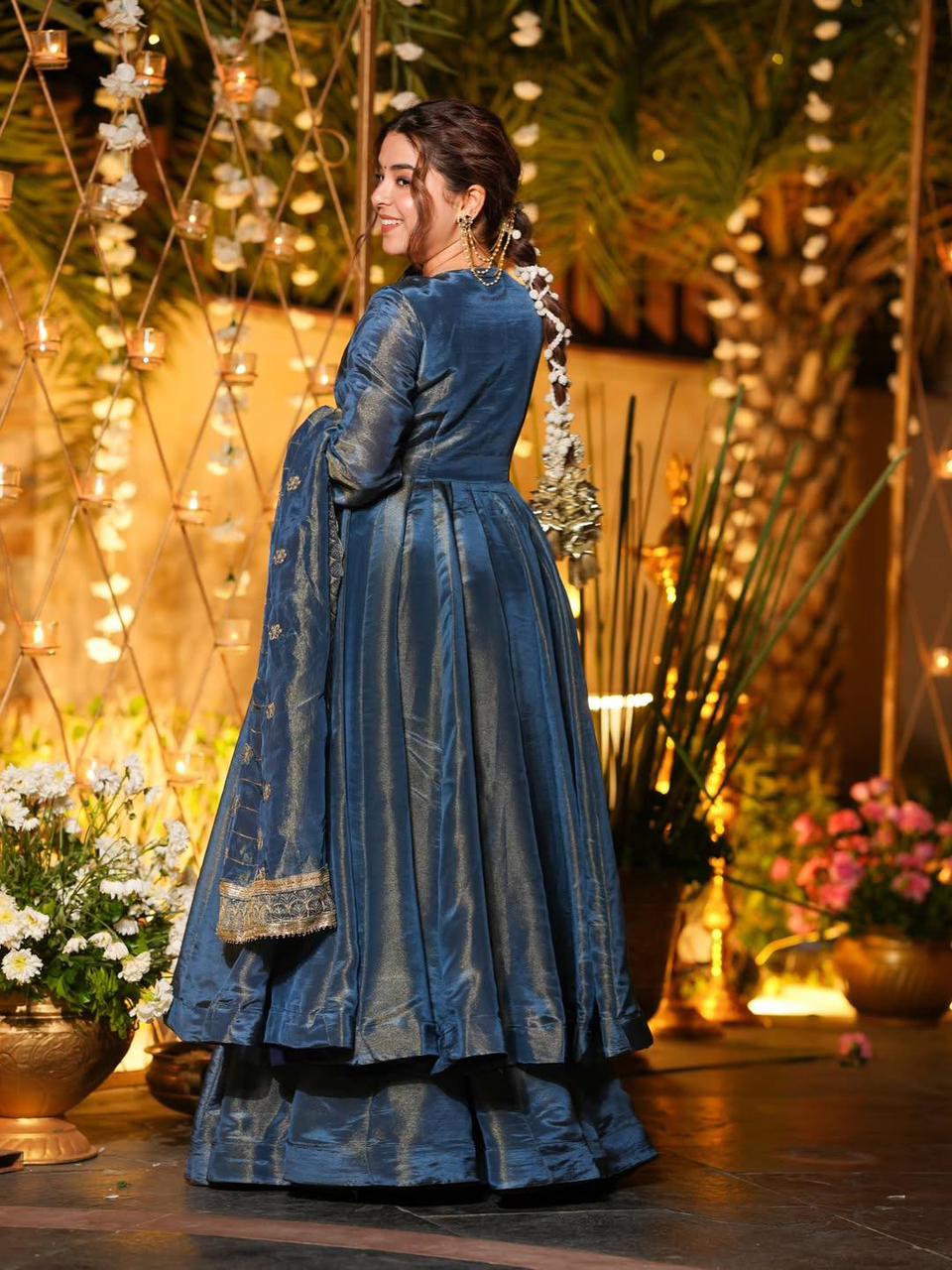 Blue Anarkali Silk Ethnic Wear suit set