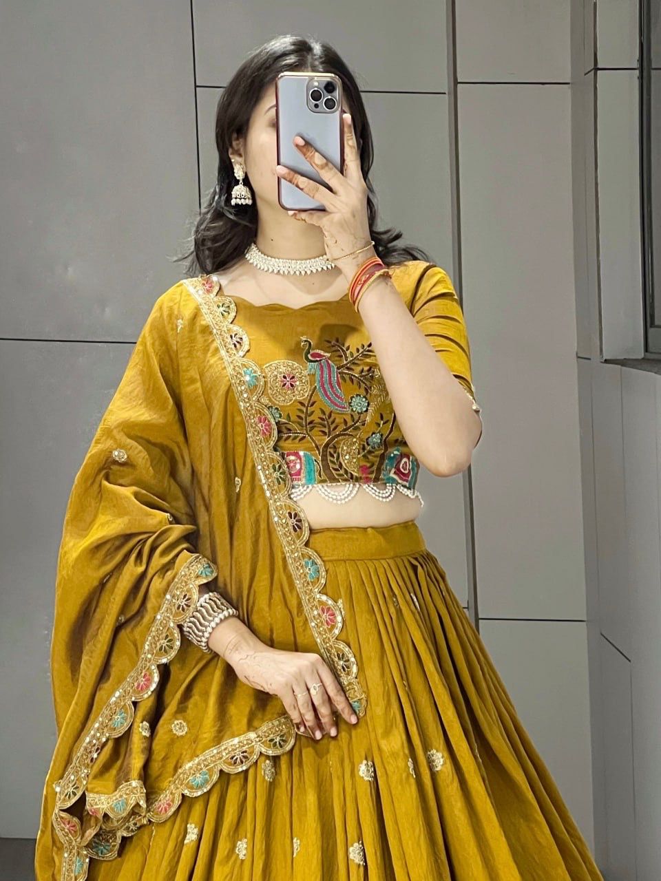 Multicolor Embroidered Lehenga Set