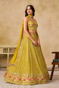 Semi-Stitched Embroidered Georgette Lehenga Set